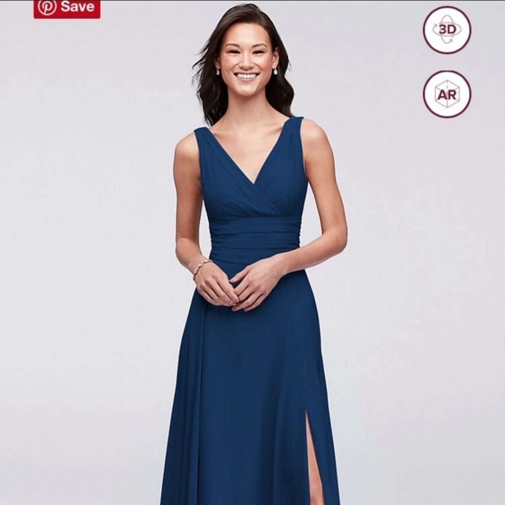 Surplice Tank dress in MARINE. Style F19831.